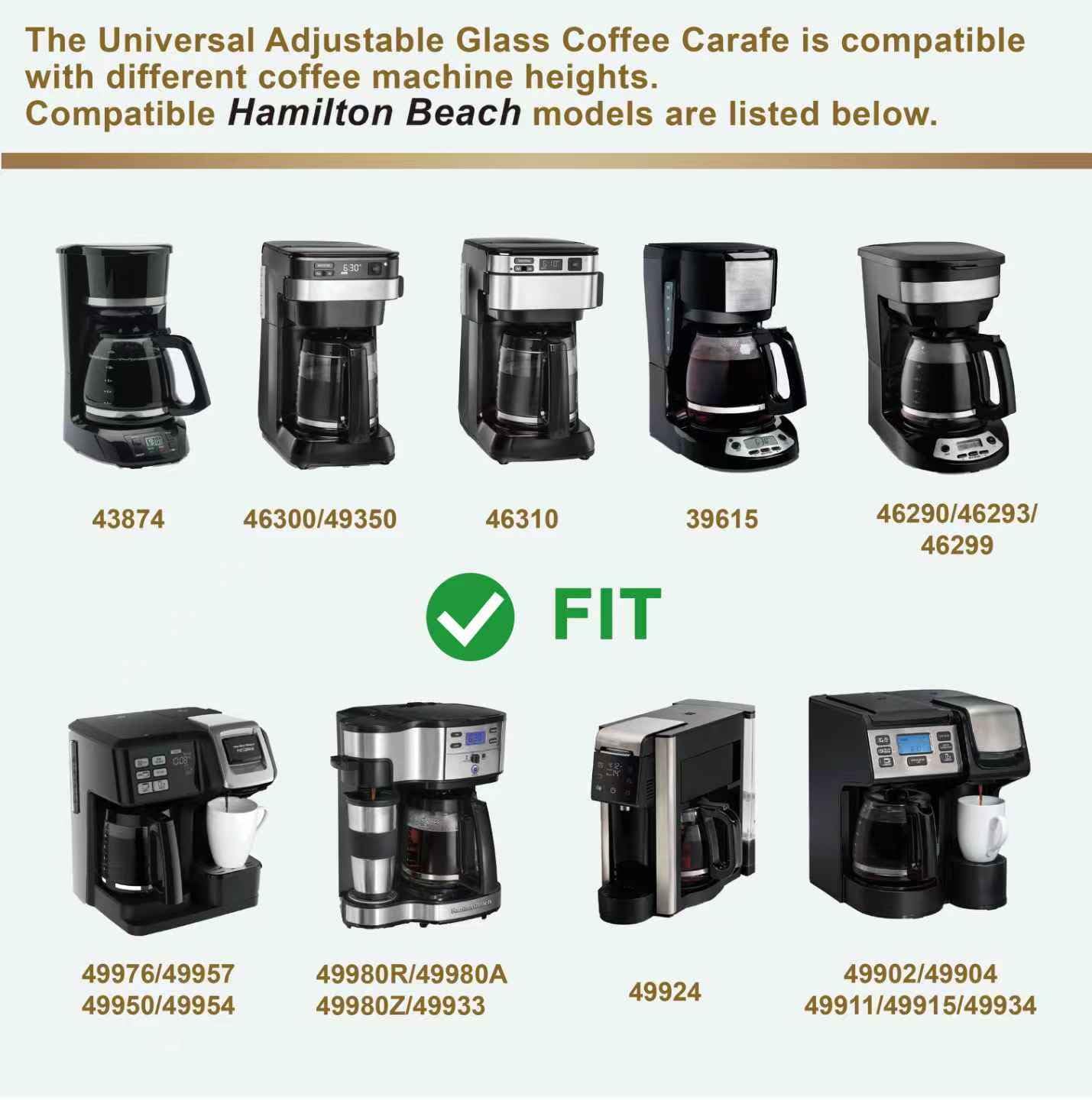 Hamilton Beach Coffee Carafe - 12 Cup Replacement -3 Hamilton Beach Coffee Carafe - 12 Cup Replacement -3