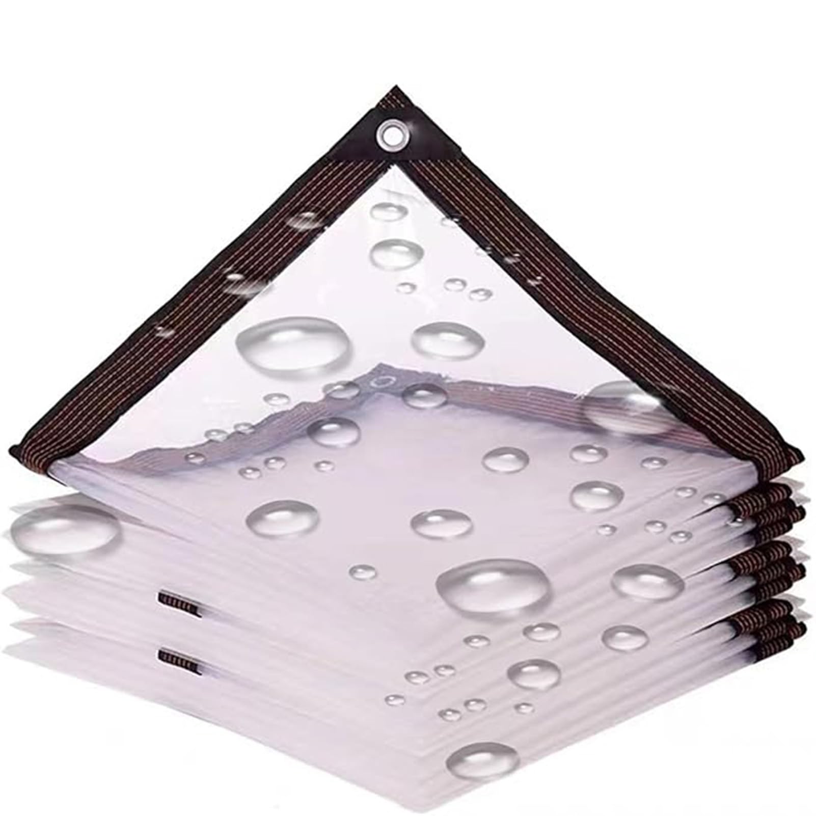 GLDYTVF Heavy Duty Waterproof Clear Tarps 4x7m - Transparent Tarpaulin with Grommets Rip & Tear Proof Cover for Roof Camping Outdoor Protection