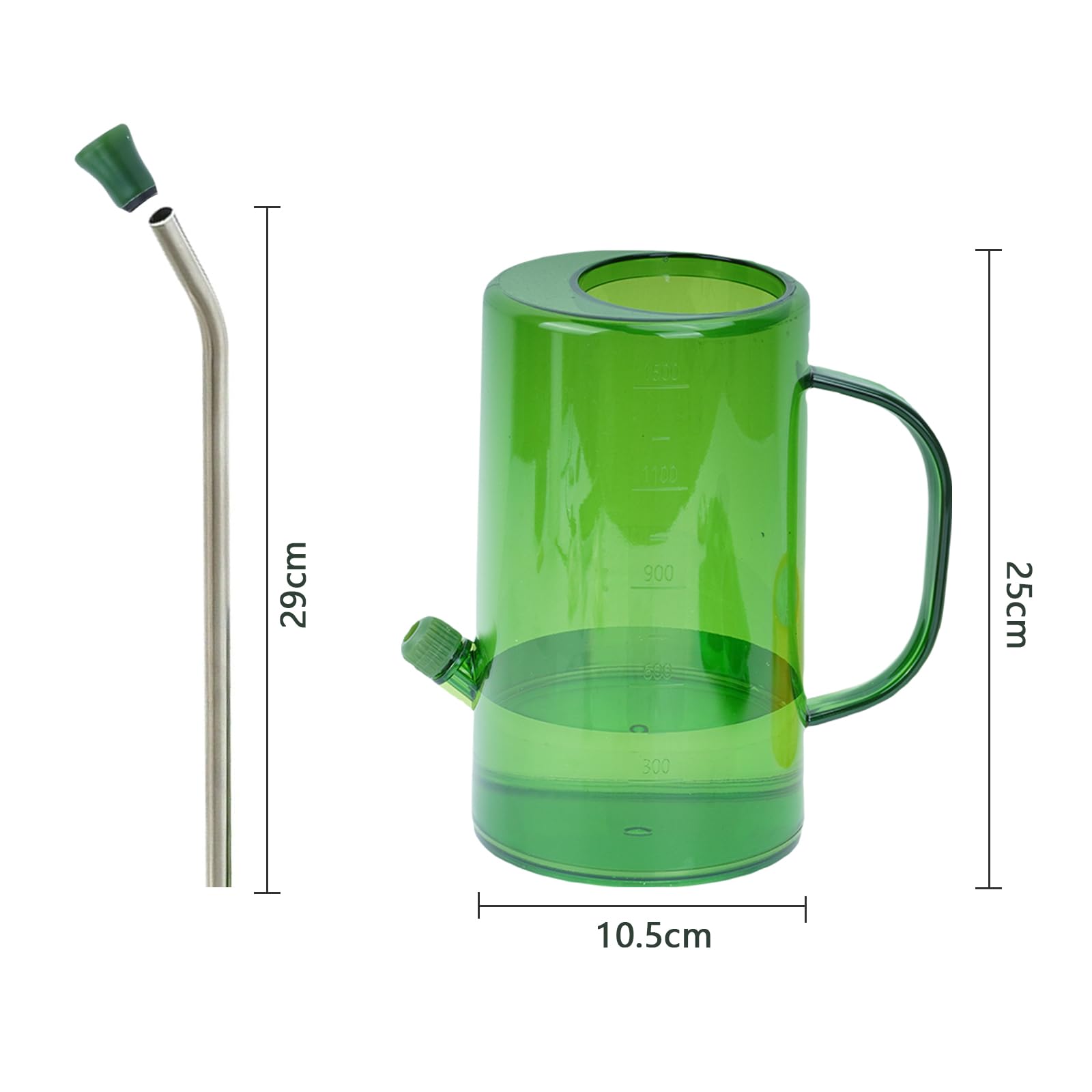 Arrosoir Jardin 1,5 L Avec Long Bec - Léger, Pratique - Pour Plantes D'intérieur Et Extérieur - Mode Jet Et Douche