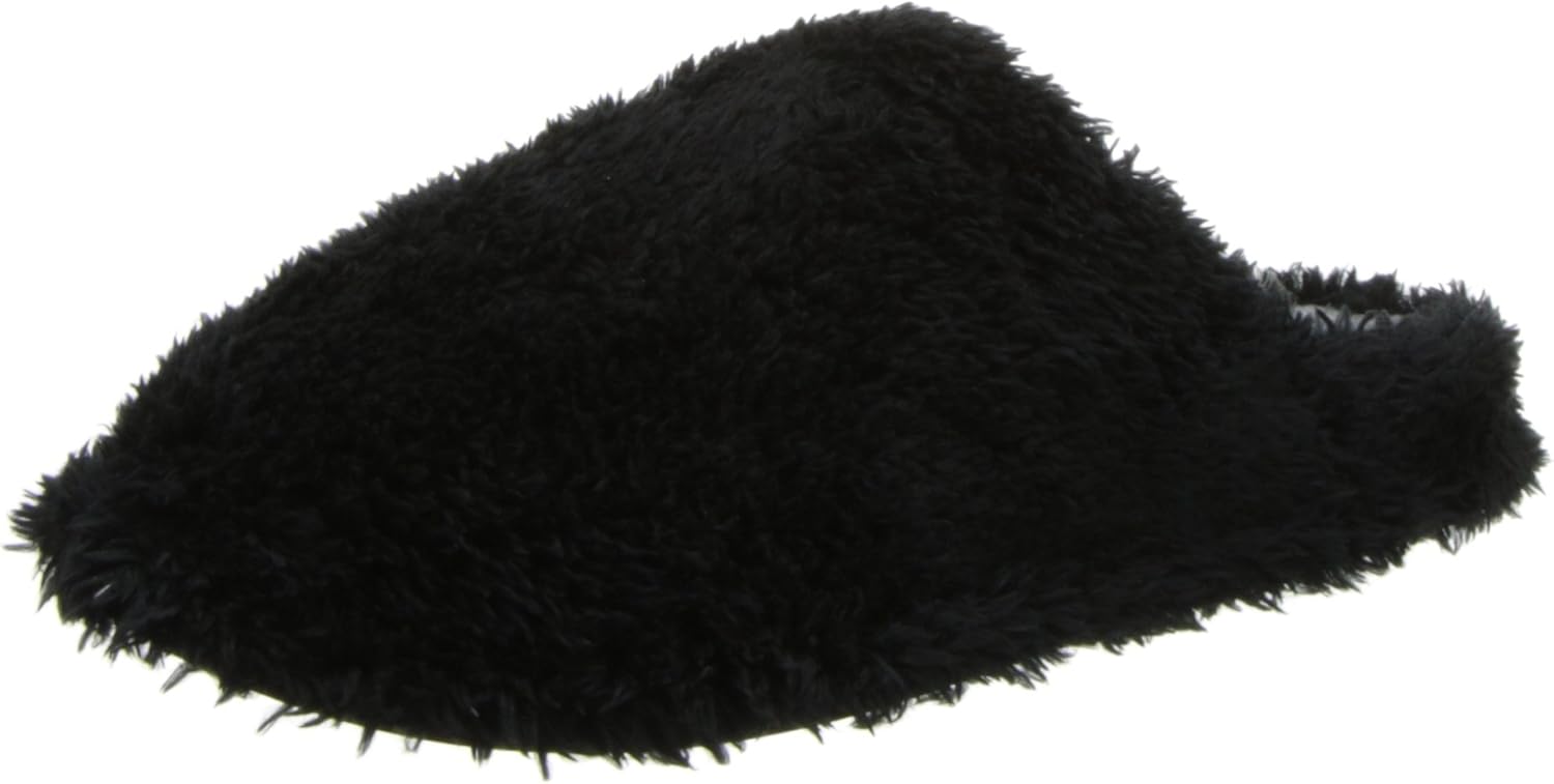 Dearfoams Women's Fluffy Terry Clog,Black,Small/5-6 M US