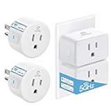 Mini Smart Plug 𝟓𝐆𝐇z 𝐖i-𝐅i 𝐂ompatible, Smart Plugs That Compatible with Alexa & Google Home & SmartThings, Remote Control, Timer, 2 * Round Plug+2 * Square Plug