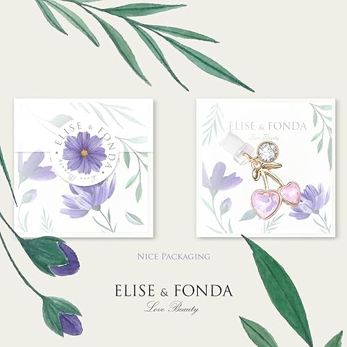 Miniatura 5 de ELISE & FONDA CP663 Puerto de carga USB Anti polvo Plug Little Crystal Cherry Phone Charm para iPhone 14131211XS MAXXRX8 Plus76S8SE iPad iPod (rosa)