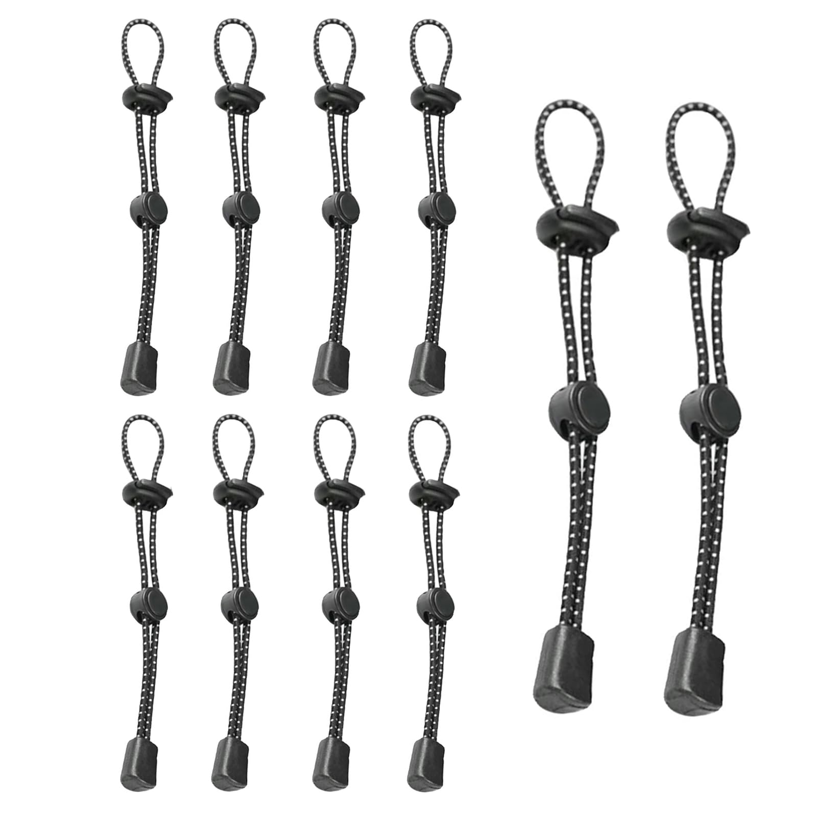 CHIVOLONA 10PC Backpack Hiking Stick Holders,Adjustable & Reflective Elastic Rope Lanyard,Walking Pole Fixing Buckle,Outdoor Quiver Straps