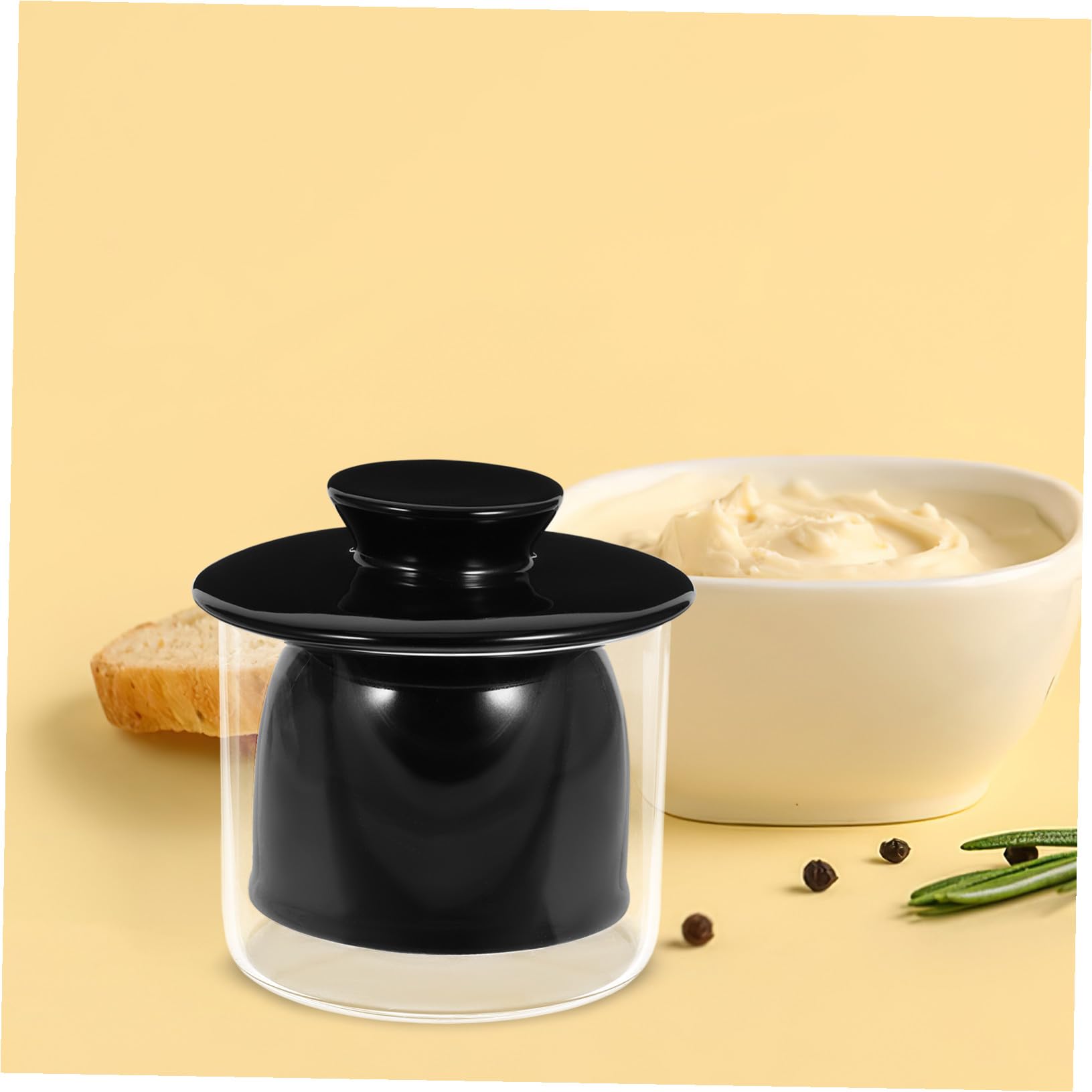 Keramik Butterdose Rund Wiederverwendbar Butterbehälter Geruchsdicht Stabile Aufbewahrung Butterdose Küchenaccessoire für Butter und Käse Liebhaber