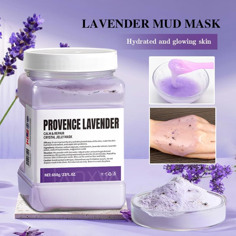 ChicNana Jelly Face Mask Peel Off Powder 650g Moisturizing and Hydrating Repair and Smooth Skin Care for Home Salon Spa (Lavender) - Image 3