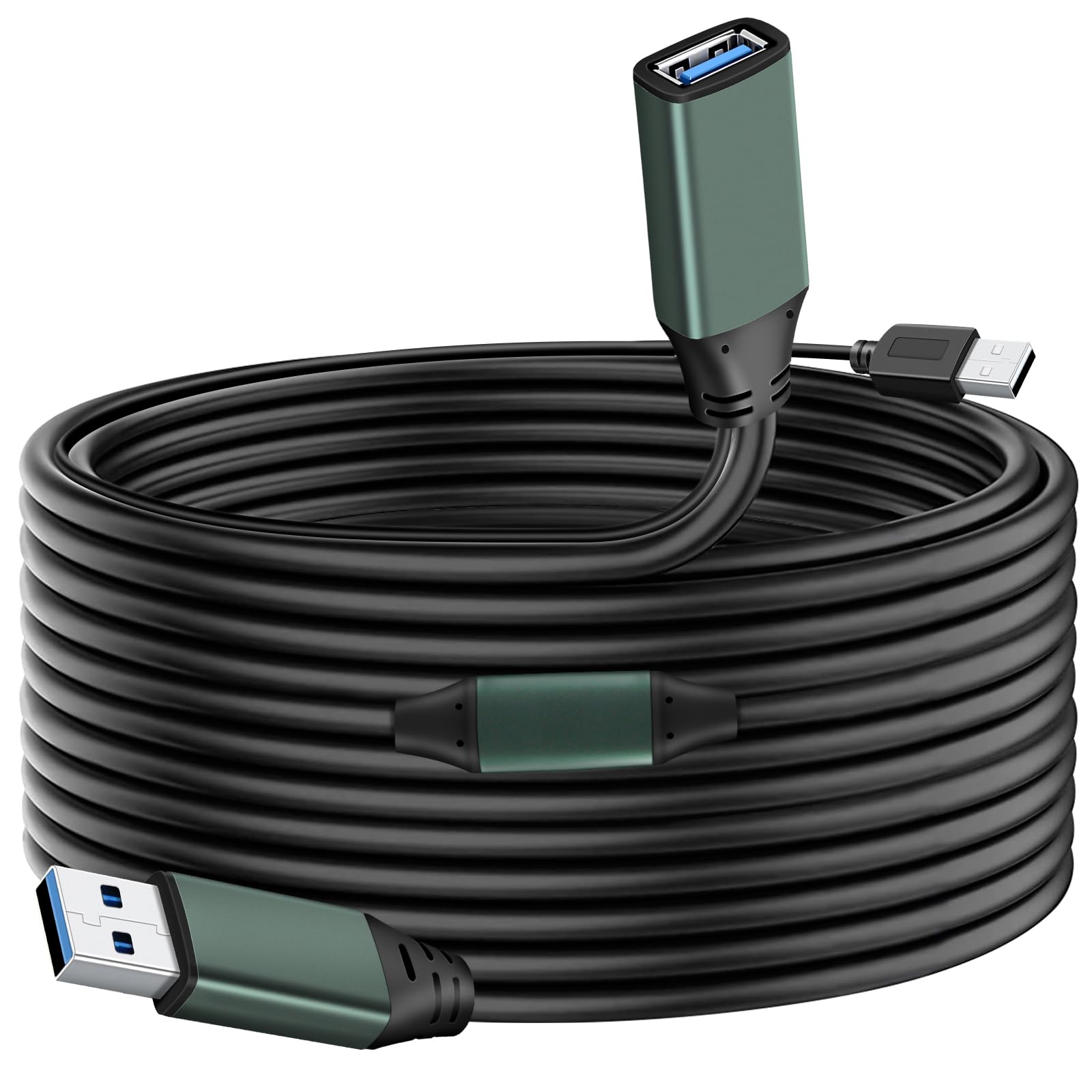 Kumiho 50FT USB 3.0 Extension Cable with Extension Chipsets Signal Booster Active Type A Male to A Female for PlayStation, Xbox, Keyboard, Mouse, USB Flash Drive, Printer, Camera and More