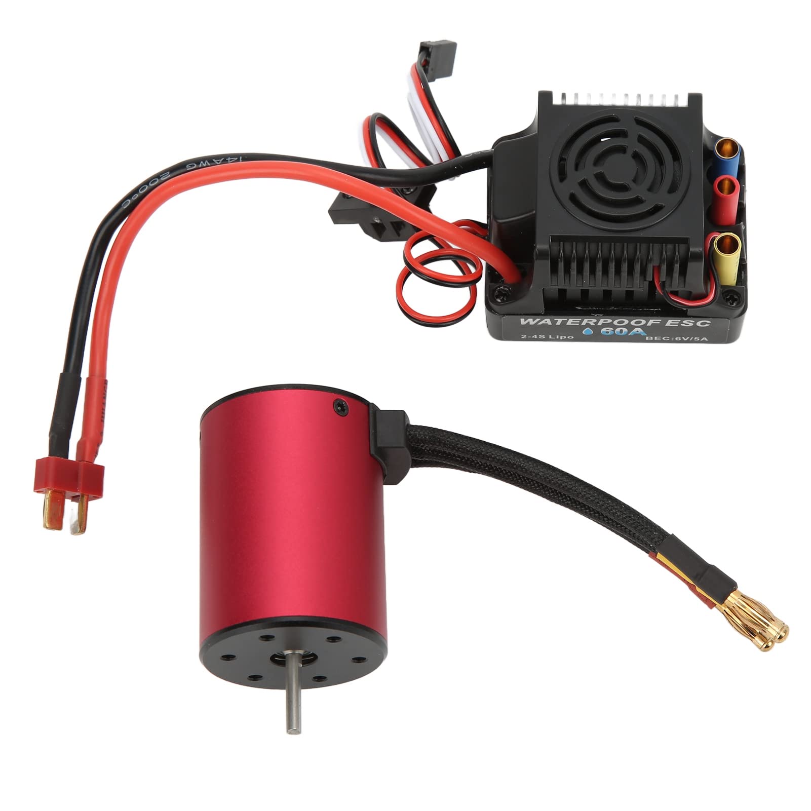 RC CAR BEZ PRZEDSTAWNIK Silnik ESC Ustaw części ulepszenia części powszechnie kompatybilne o wysokim momencie obrotowym aluminiowe obudowy dla 1/10 2S 3S Racing Czerwony Czerwony