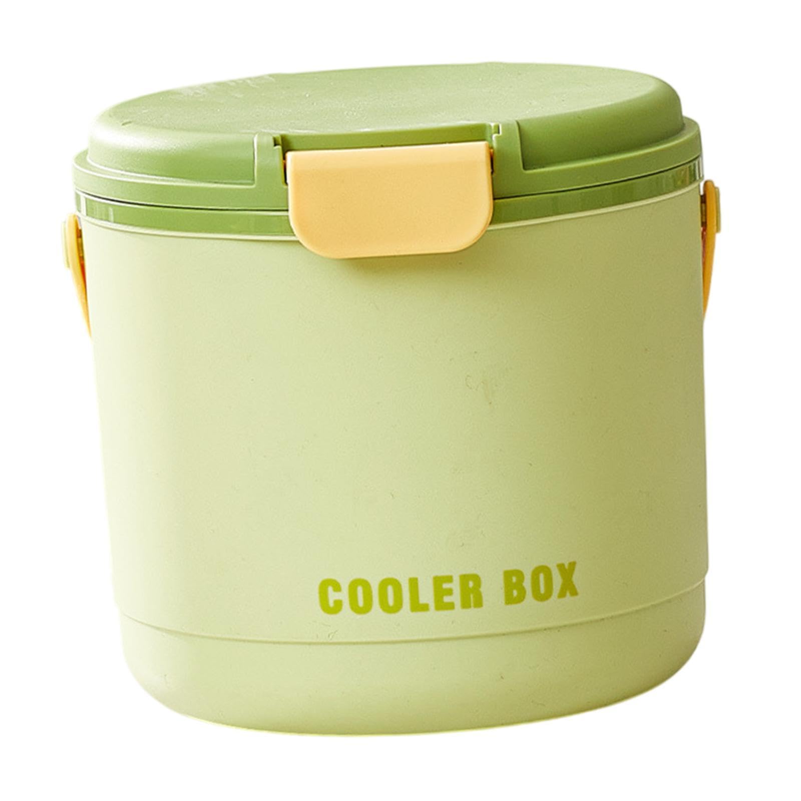 Tragbarer Eisbehälter Getränkekühler Eiskübel mit Deckel Vielseitiger Eiscontainer für Getränke Picknick Camping Aus Robustem PP TPE für Gartenparty R, GrÜn