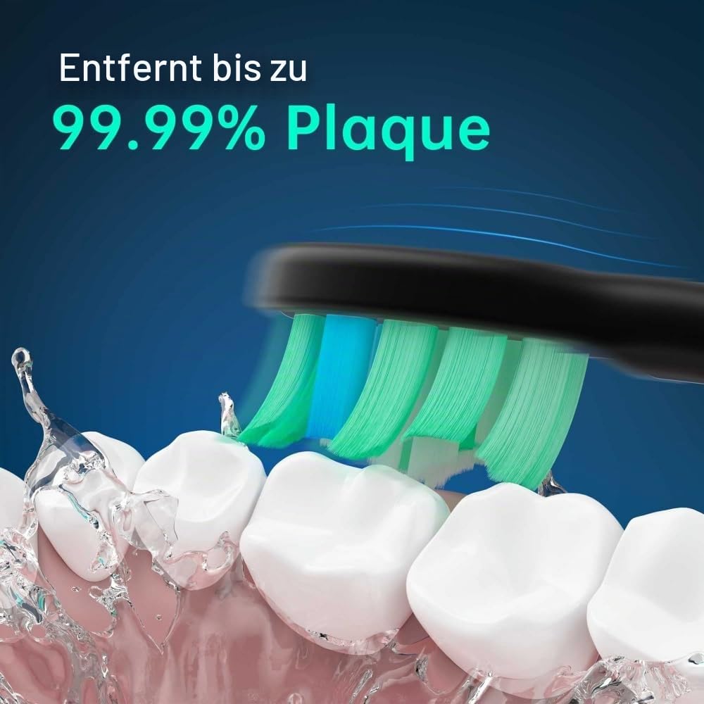 ProSonic V1 – Professionelle Zahnreinigung mit Schalltechnologie für glattere Zähne und optimale Mundhygiene Elektrische Schallzahnbürste - Reiseetui, Ladestation, 5 Putzmodi, 8 Bürstenköpfe