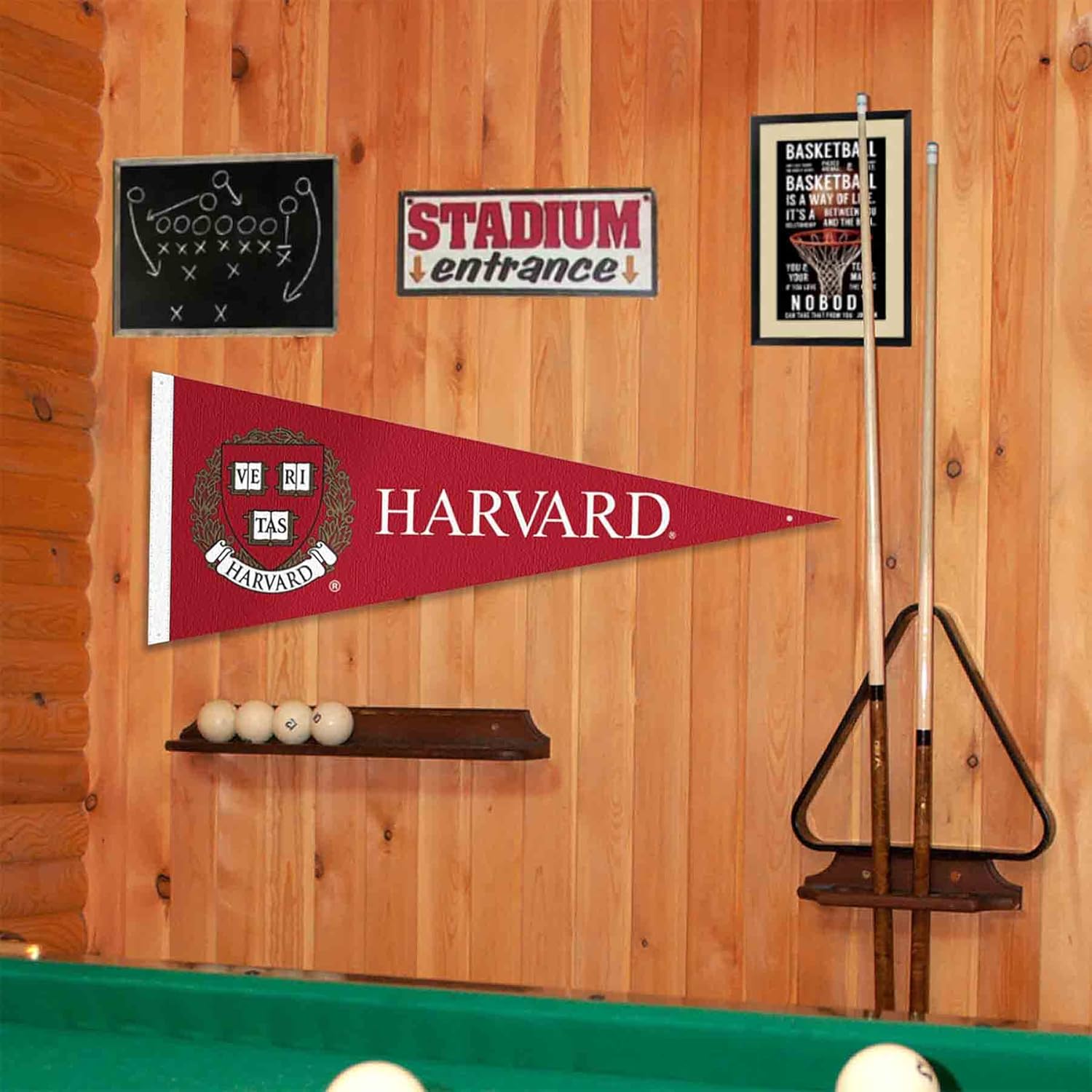 Harvard Crimson Pennant Flag and Wall Tack Mount Pads - Image 4