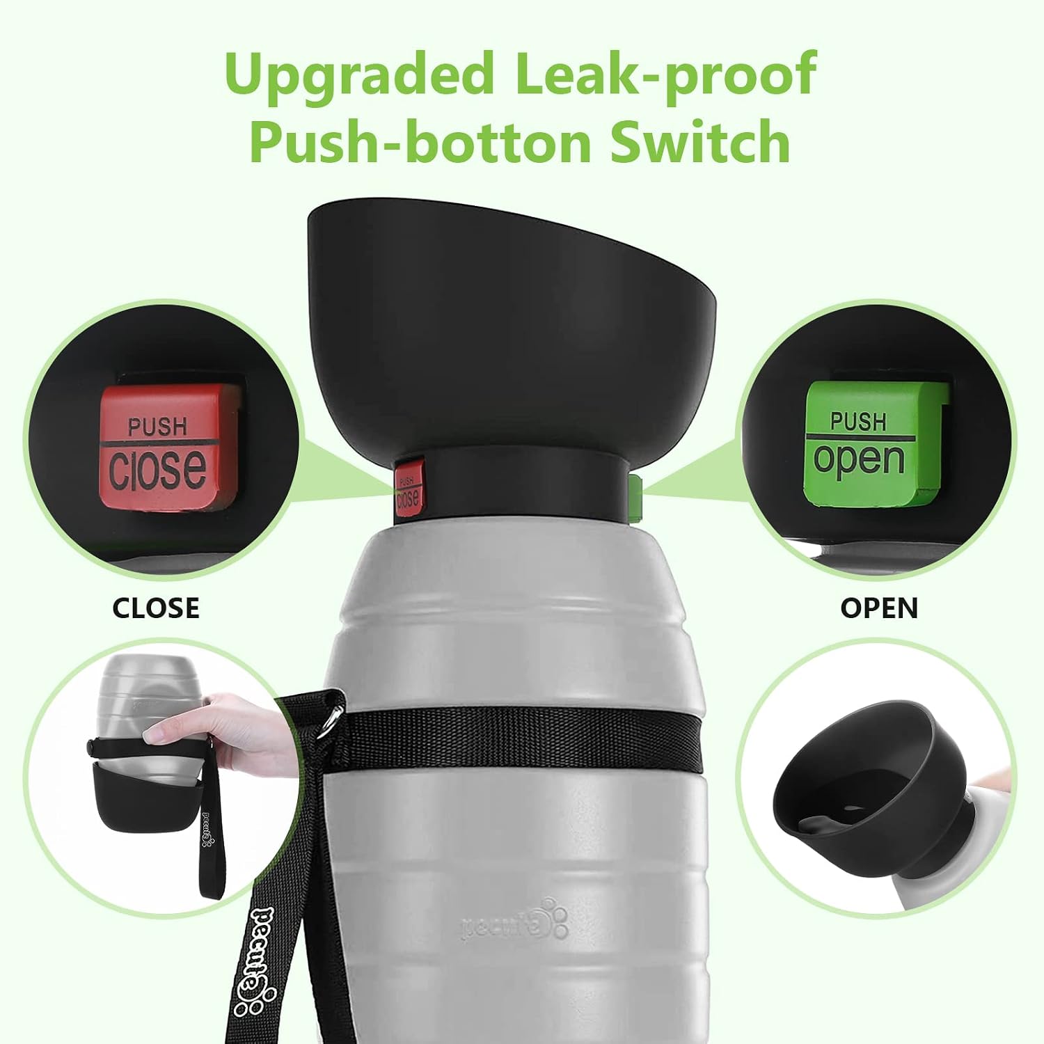 Pecute Dog Water Bottle 650ml, Portable Puppy Drinking Bottles Leak Proof Pet Travel Bottle - Image 4