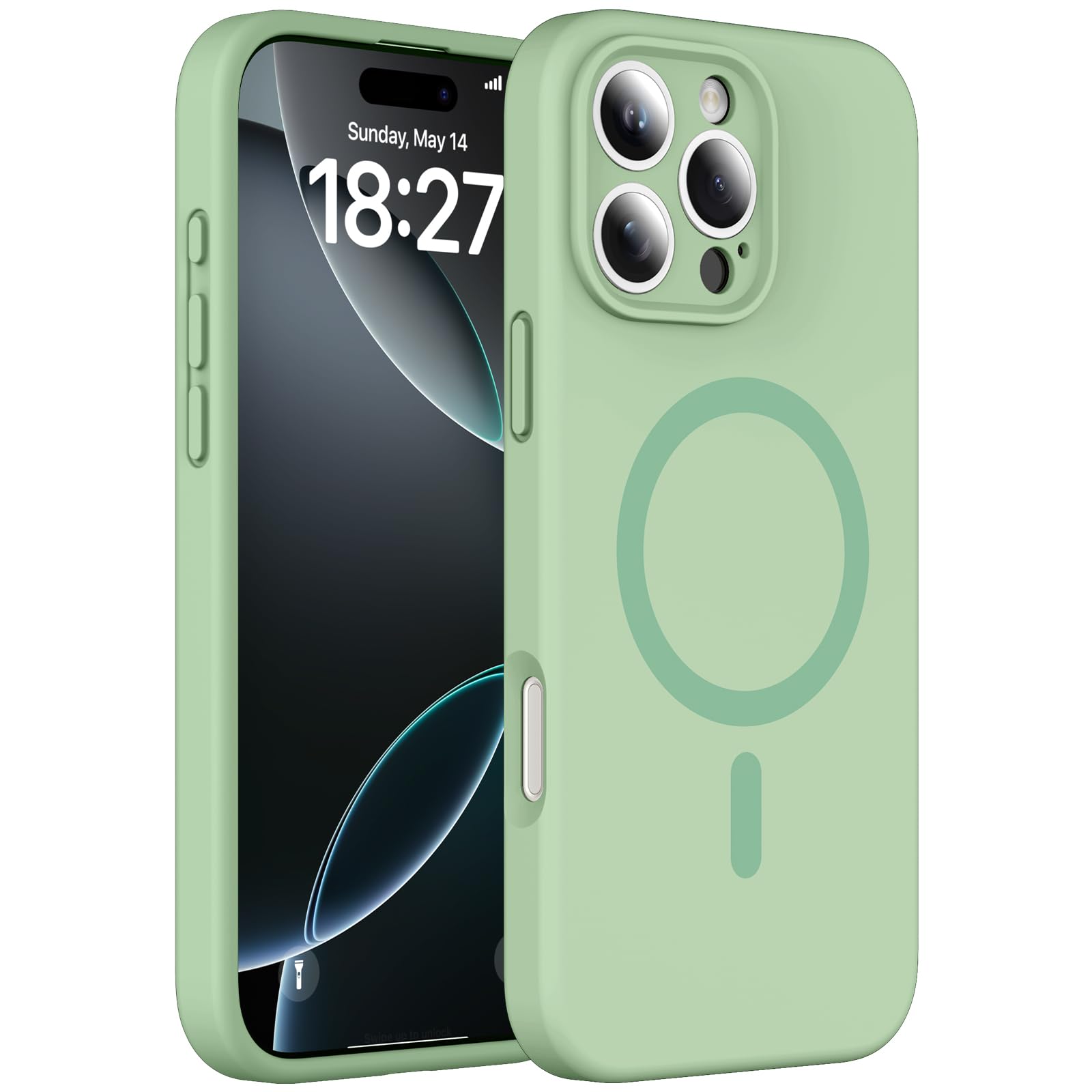 Coque iPhone 16 Pro Max MagSafe silicone avec 2 verres 9H - 8