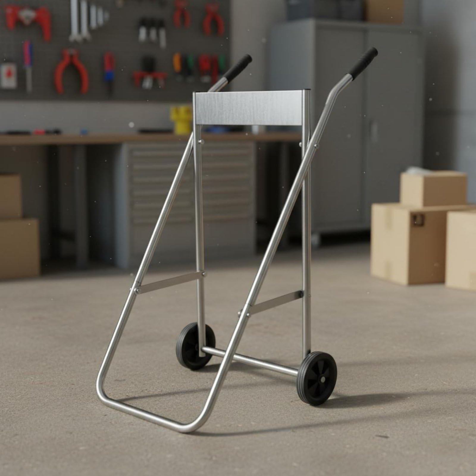 Gralara Carrello Porta Motore Fuoribordo Acciaio Inossidabile Supporto di Stoccaggio con Ruote Attrezzatura Nautica per Rimessaggio Barca, Approdo Turistico