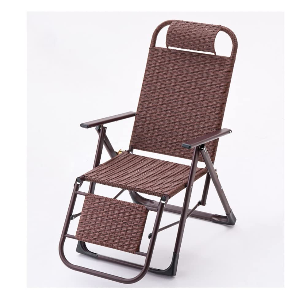 Chaise longue pliable pour piscine et camping en rotin tressé confortable