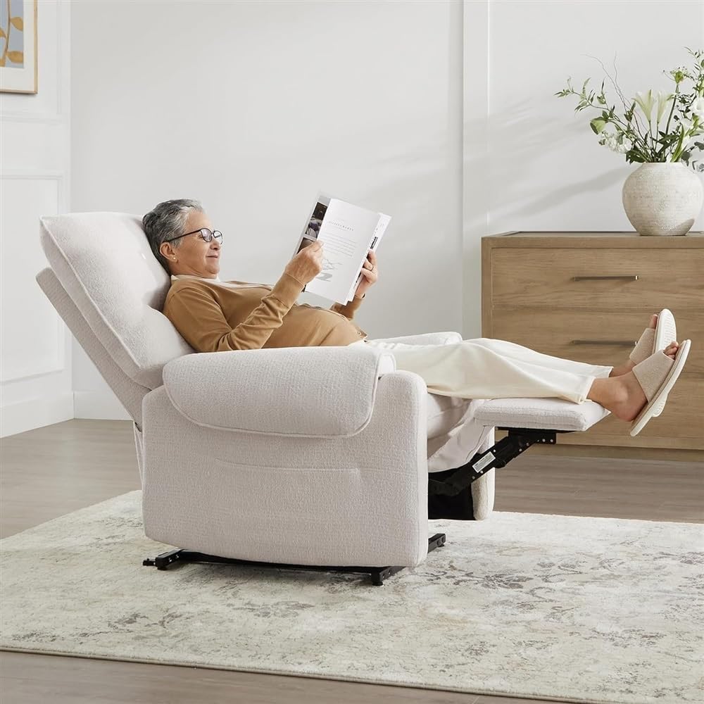 Comfortable Power Recliner Chair for Adults with Heat & Massage Feature, Ideal Lift Chair for Elderly with Lumbar Support, Side Pocket & USB Charge Port, Suitable for Living Room Bedroom Furniture
