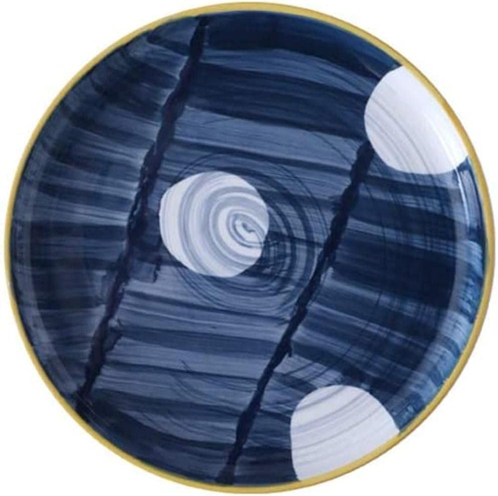 Fruit basket 2Pcs Ceramic Dinner Plate Dish Porcelain Dessert Plate Dinnerware Cake Plate Shelf (Size : 10 in)