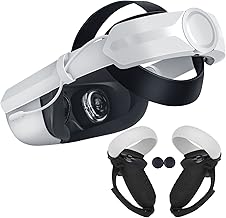 Adjustable Head Strap vr Oculus Quest 2 Accessories, Built-in 5000 mAh Battery Adjustable Meta Quest 2 Elite Strap with Silicone Grip Cover, Oculus Quest 2 Accessories Battery Pack