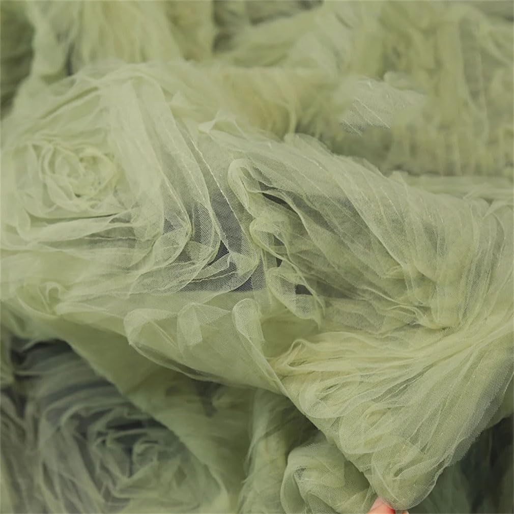 Tela De Malla Bordada Para Coser Vestido, Tela De Diseñador De Malla 3D Hecha A Mano, Costura Artesanal, Material De Retales Para Vestido De Boda