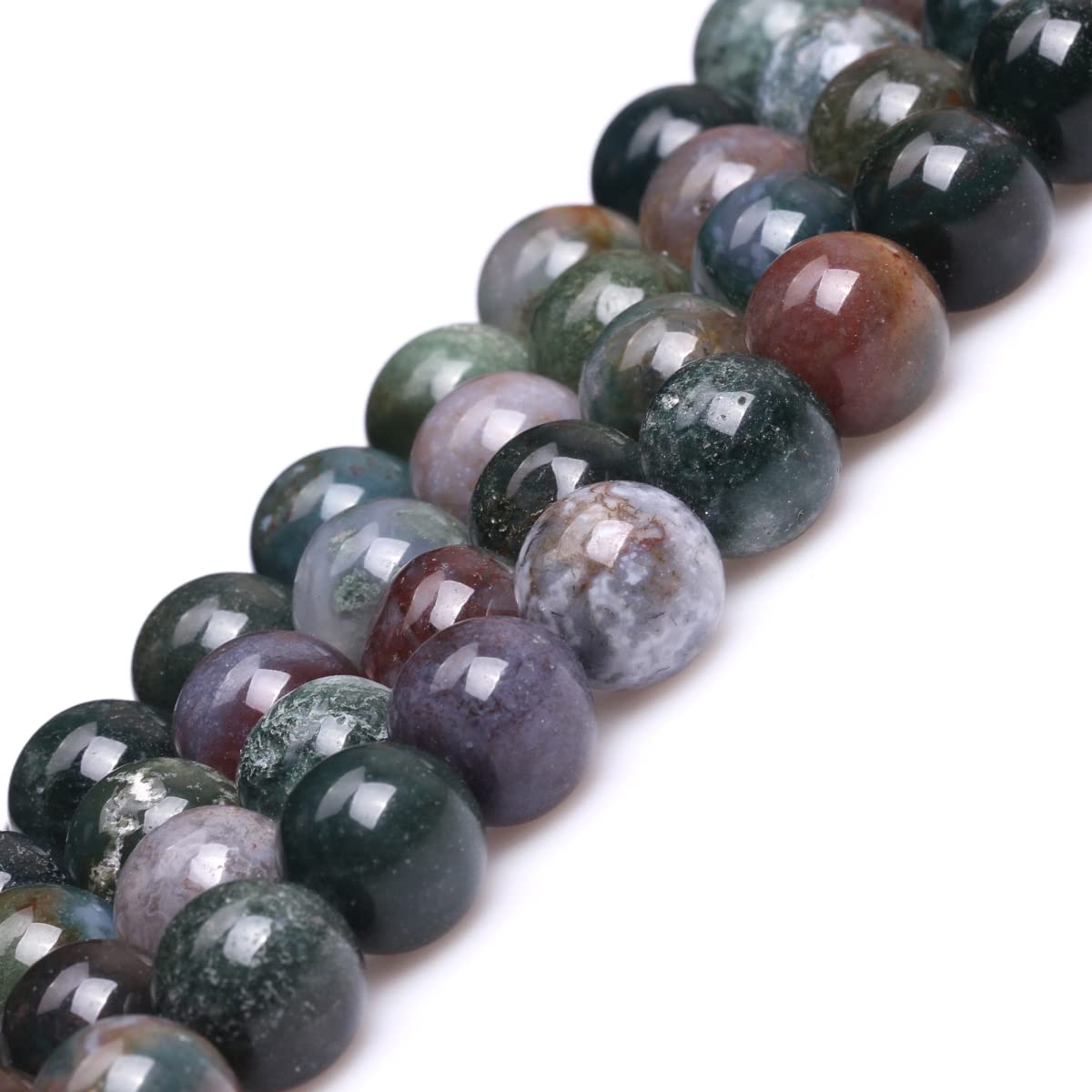 GEM-Inside 12mm Indian Agate Round Gemstone Semi Precious Loose Beads for Jewellery Making 15'' - Image 4
