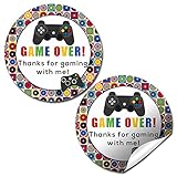 Game Over, Video Game Birthday Party Sticker Labels, 40 2