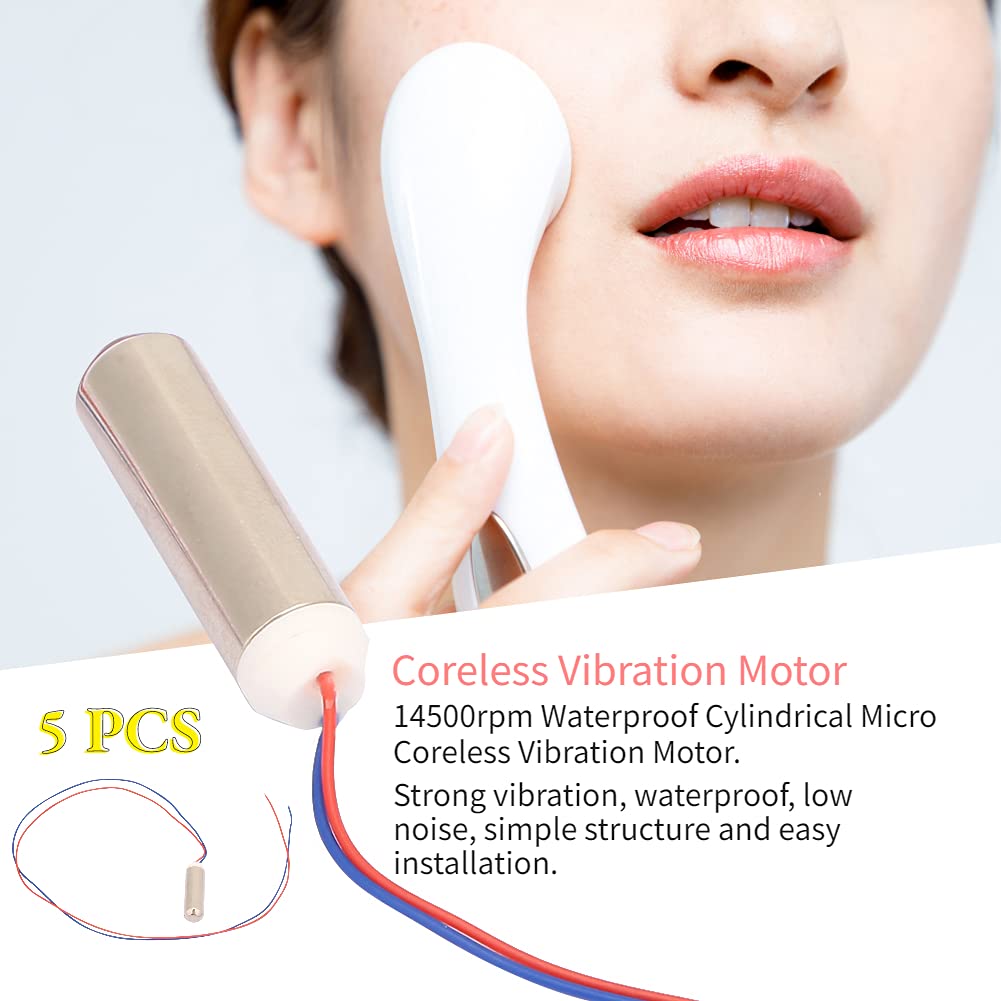 Coreless Vibration Motor, 5Pcs 14500rpm Waterproof Cylindrical Micro Coreless Vibration Motor Smart Glasses and Massager - Image 3