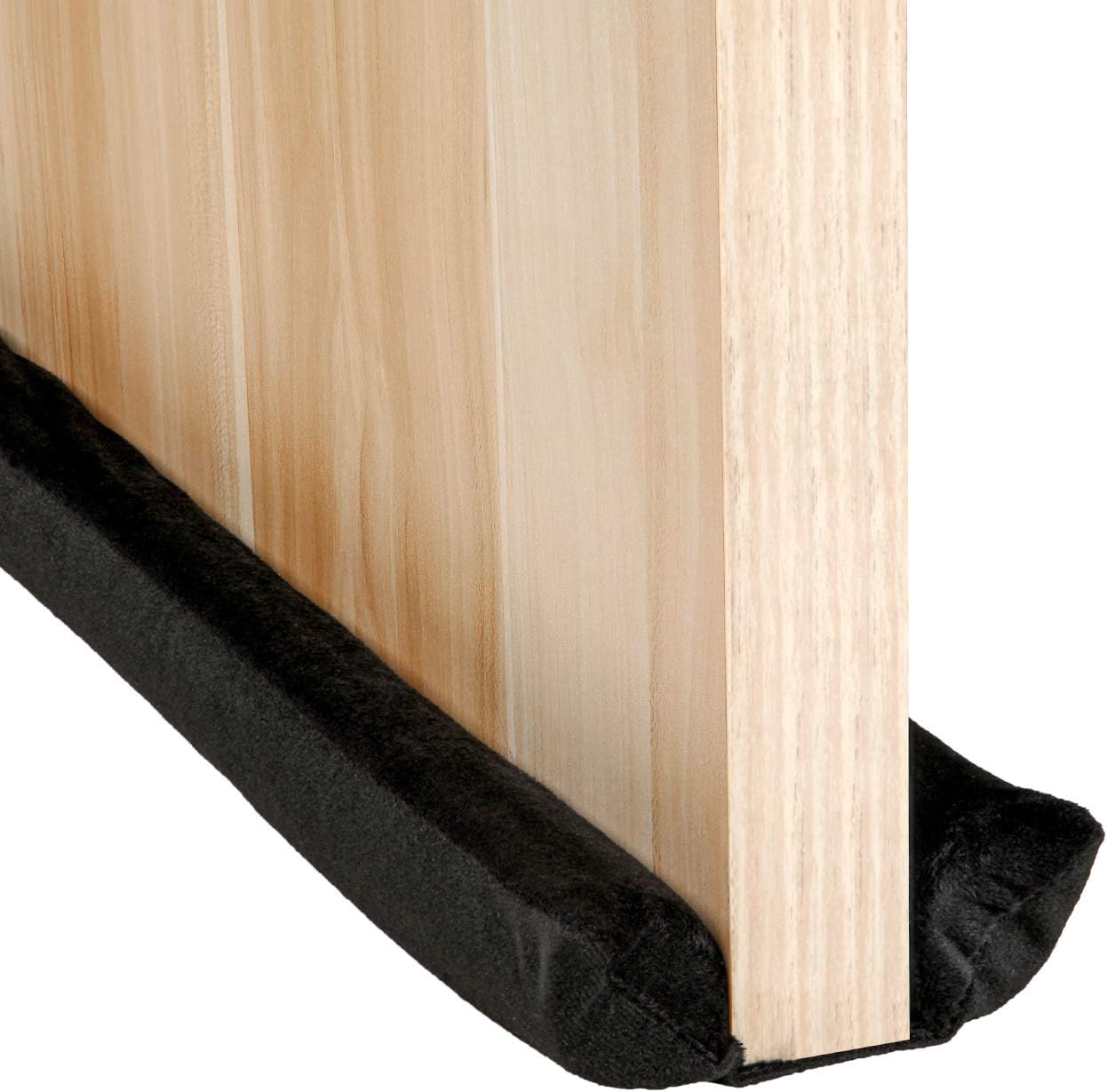 VERGILIUS Under Door Draft Stopper,Improved Adjustable Double Draft Noise Blocker Sweep for Sound Dust Proof (Black)