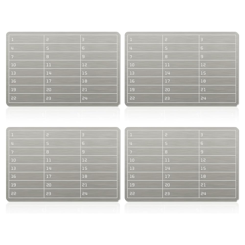 4 Stück Platten Edelstahl Wallet Crypto Kryptowährungsspeicher Crypto Wallet für Bitcoin Hardware Cold Backup BIP39