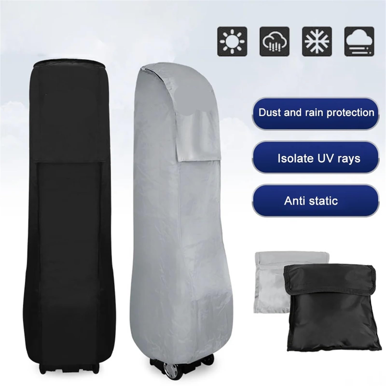 Bolsas de viaje de Golf a prueba de lluvia, protección contra la lluvia, impermeables, gran capacidad, prácticas y duraderas, bolsas for palos de Golf, bolsa de almacenamiento Bolsa de Golf(Gray)