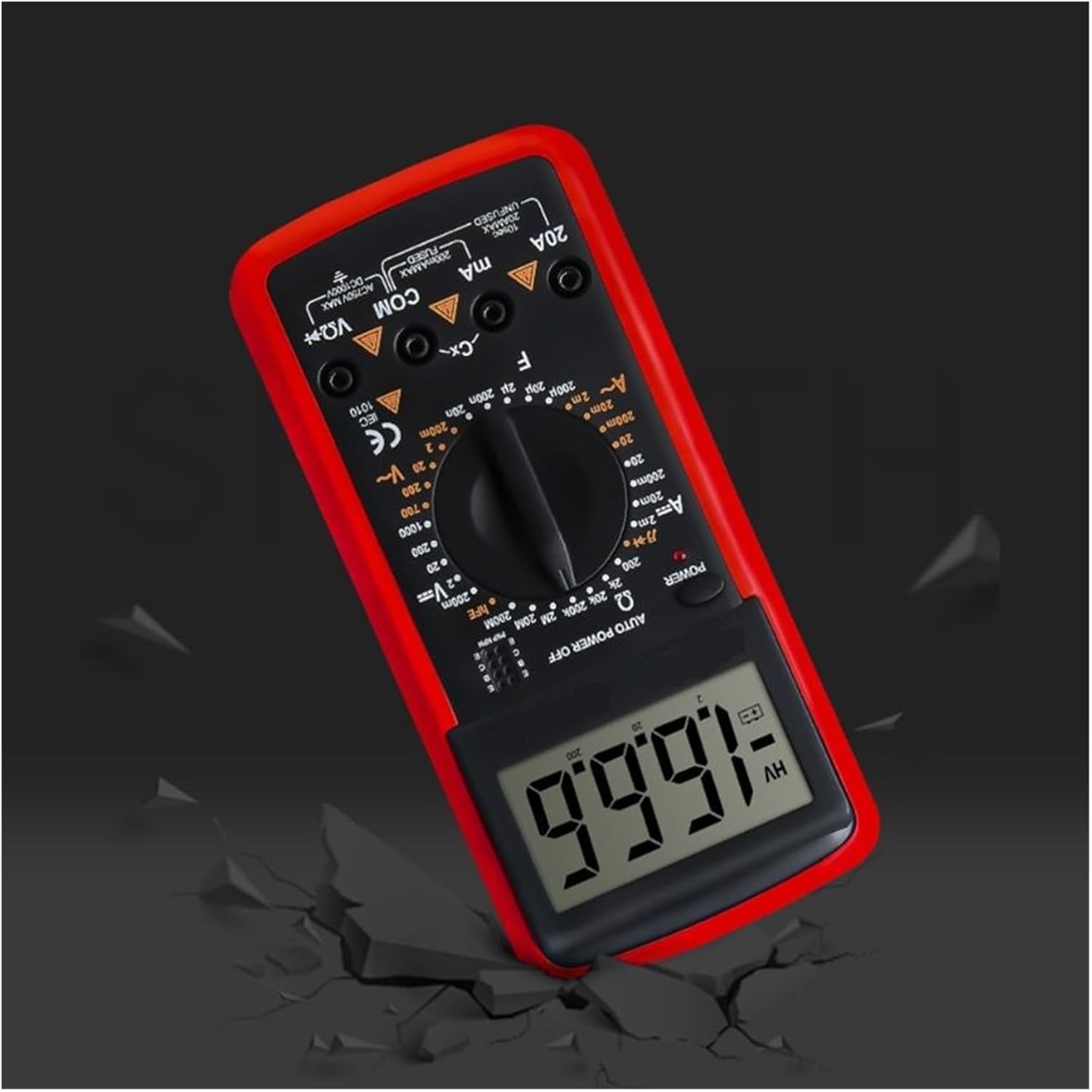 AC DC LCD Display Professional Electric Handheld Tester Meter Digital Multimeter Ammeter Multimetro(Yellow)