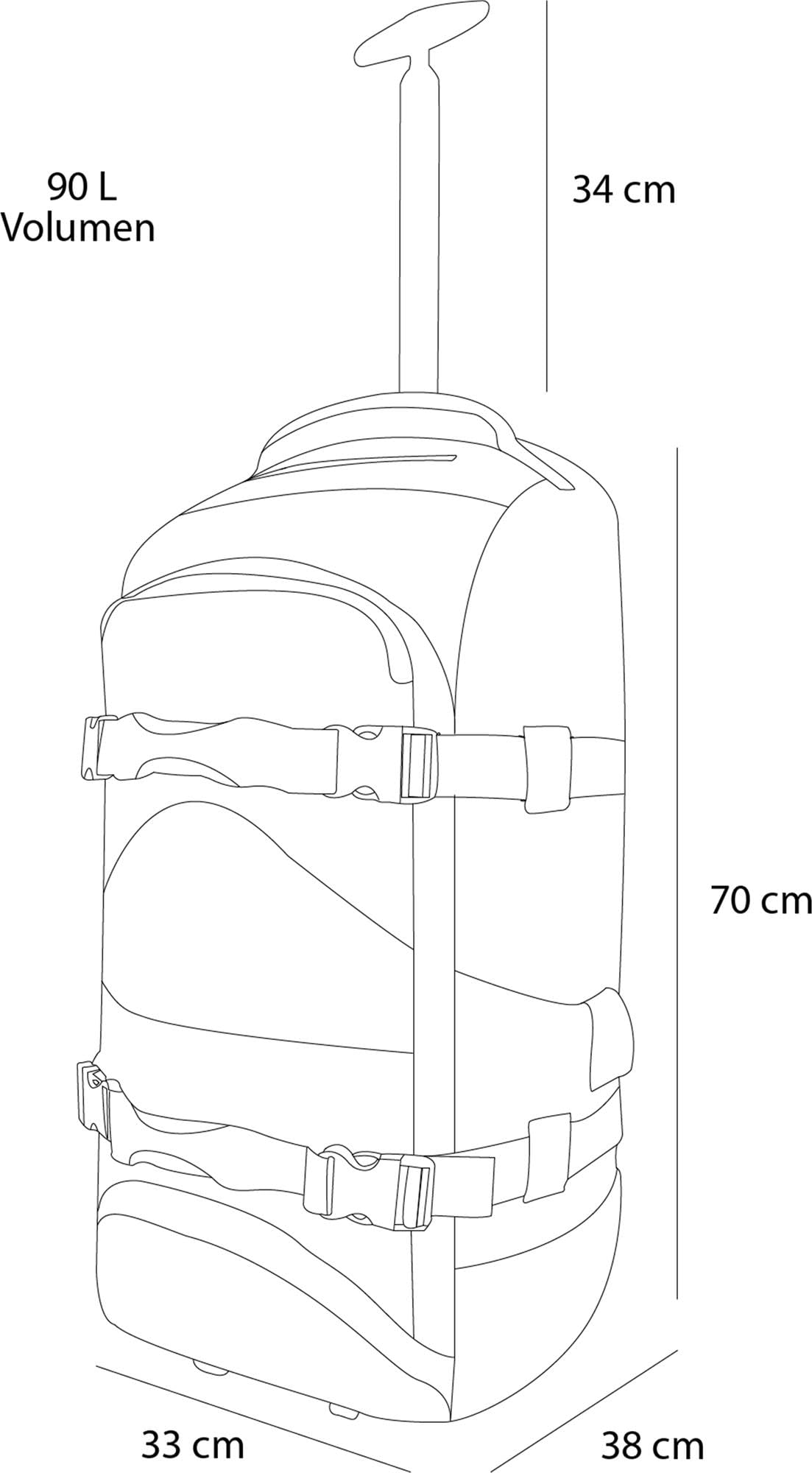 normani Reisetasche Trolley mit Rucksackfunktion 90 Liter - Backpacker mit Frontloader praktischer Reisetrolley und Rucksack in Einem mit 7 Fächern Schwarz 90 Liter