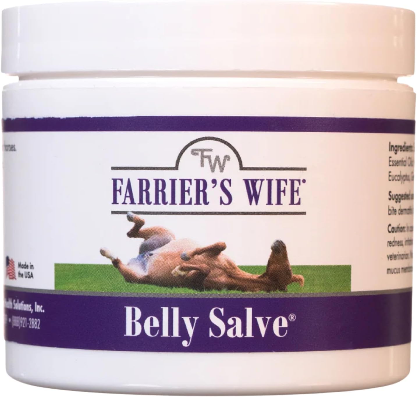Farrier’s Wife Belly Salve - Natural Soothing Salve for Horses | Helps Fly Bite Dermatitis and Promotes Hair Growth | Belly Balm for Philly | Sweet Itch Ointment for Mare - 20oz