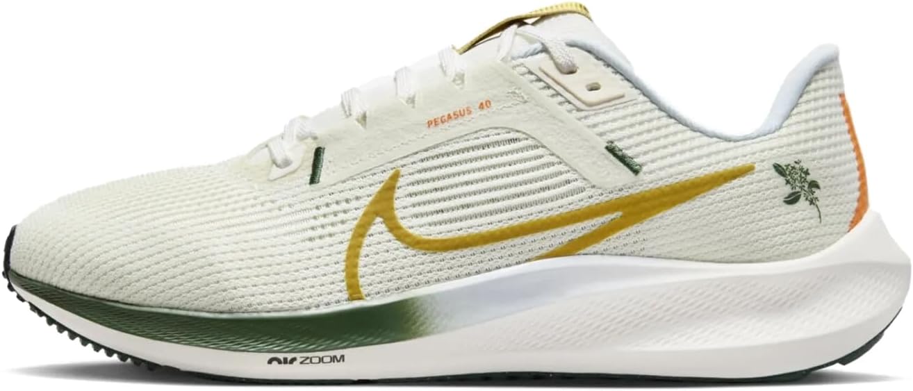 Nike Pegasus 40 Road Running Shoes (FV3631-081, Sea Glass/Sail/Bronzine/Bright Mandarin) Size 13