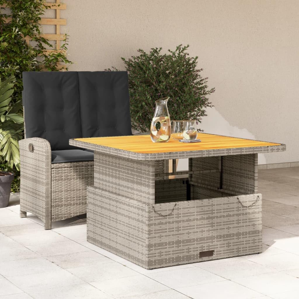 Salon de jardin 2 pièces en rotin gris avec coussins d'extérieur élégants