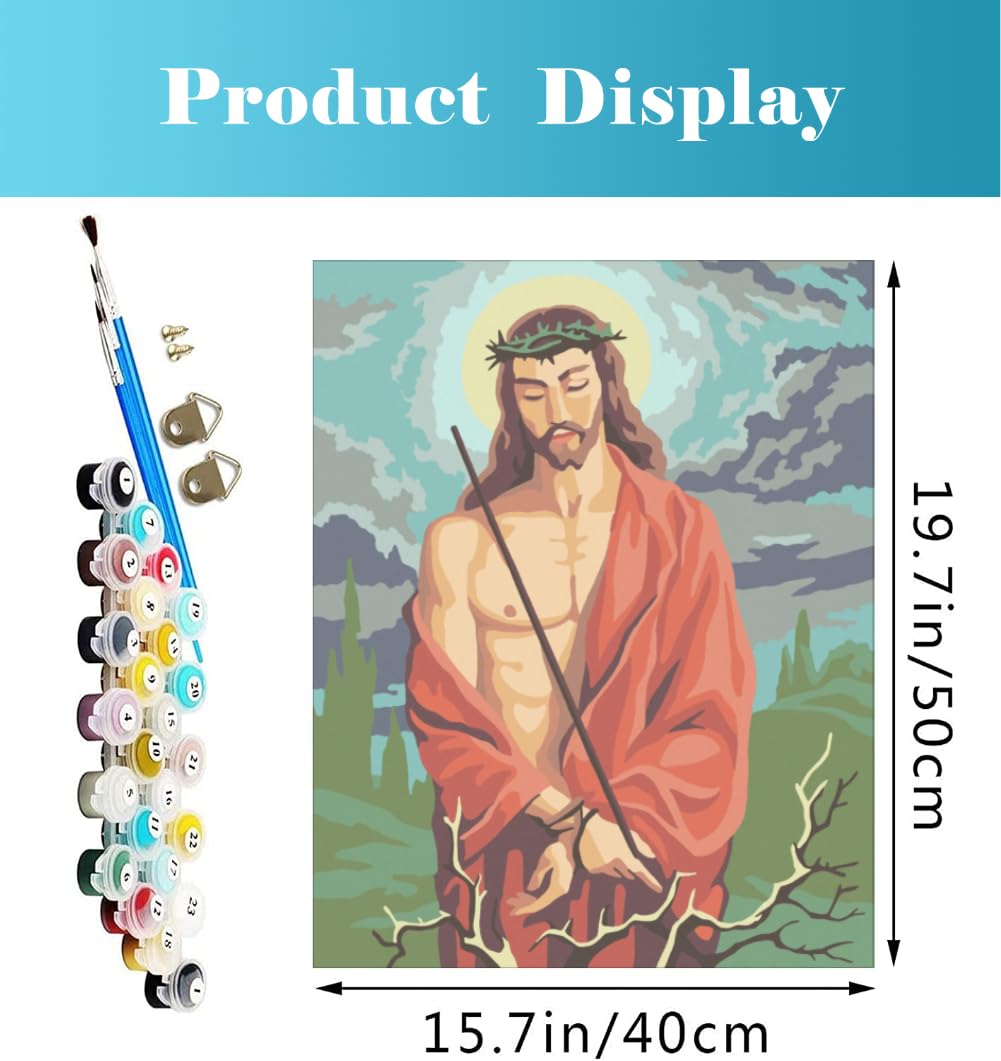 ZHXXFD Malen Nach Zahlen – Jesus Landschaft, 40x50 Cm, Leinwand-Set Für Erwachsene