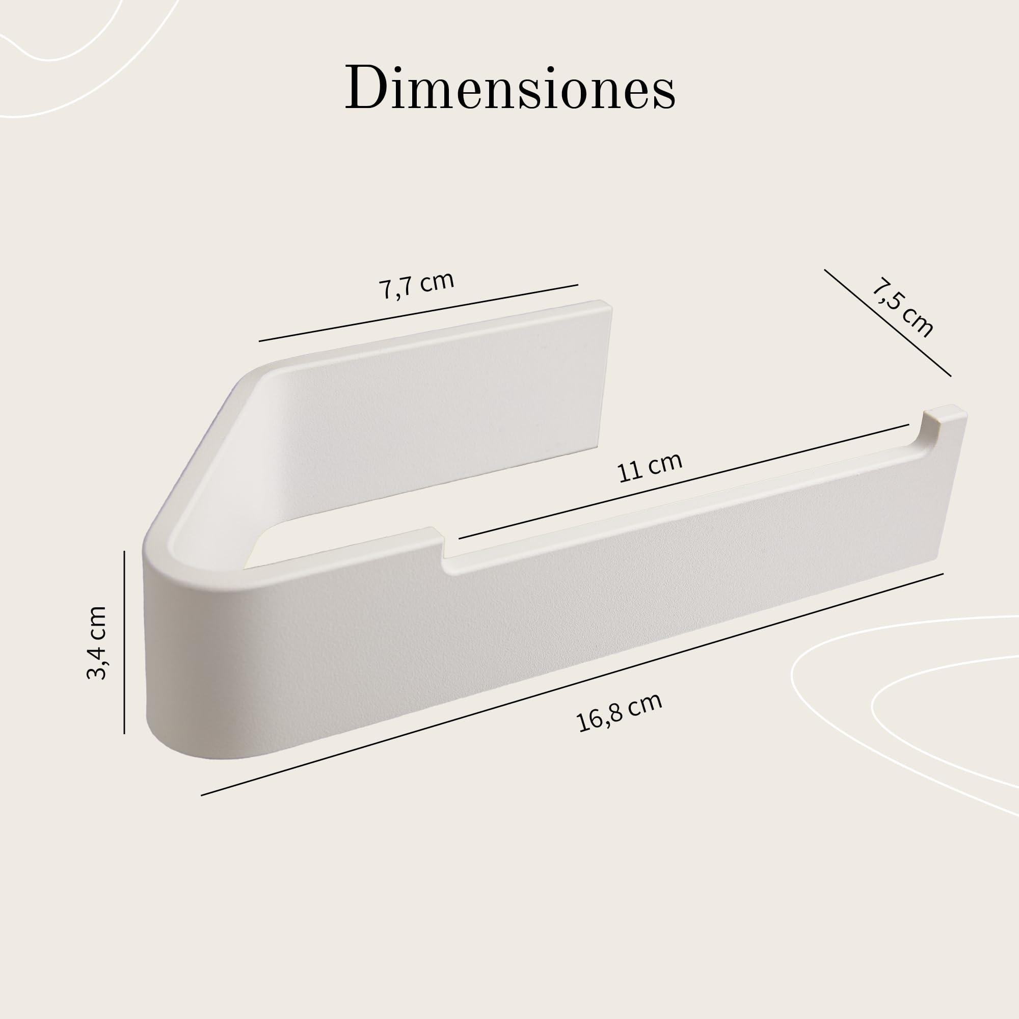 Designfabrik Hamburg Portarrollos de Papel Higiénico Adhesivo I Moderno Soporte para Rollo de Papel Higiénico I Accesorios de Baño sin Taladro I Diseño Moderno Blanco Mate