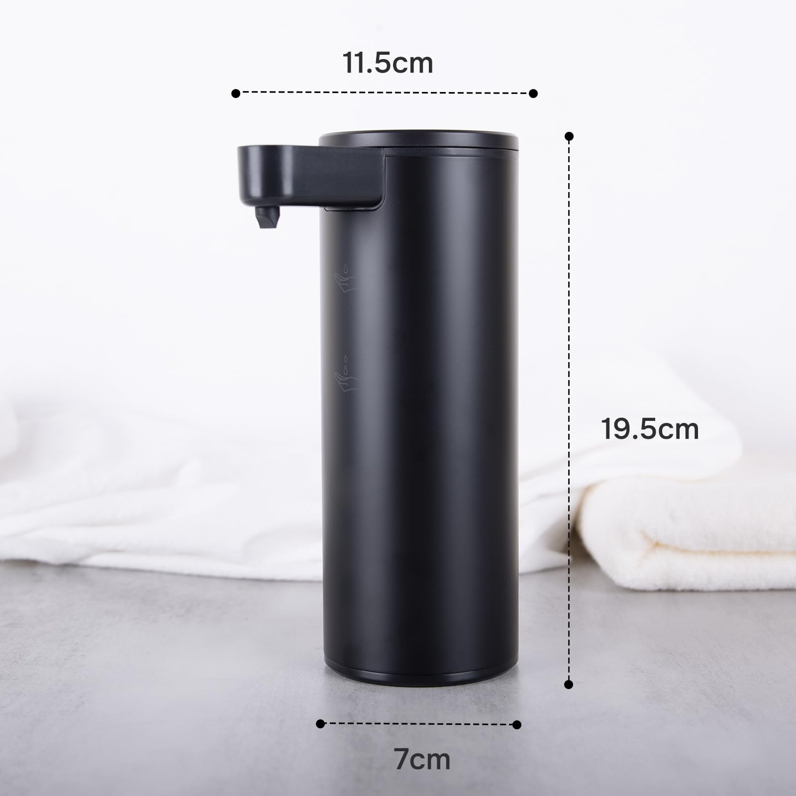 Dispenser automatico di sapone in acciaio inossidabile con sensore Dispenser di sapone a infrarossi elettrico IPX5 impermeabile USB-C Ricarica Sensore di movimento per cucina e bagno nero