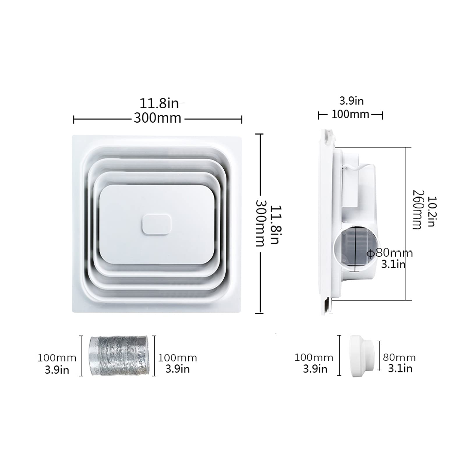 Estrattore Aria Silenzioso Soffitto,Aspiratore Bagno Con Valvola - Foto 7