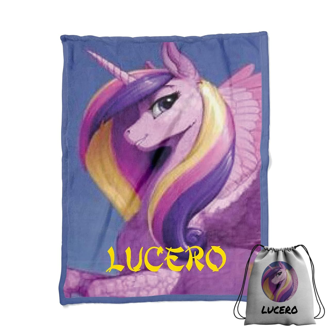 Manta Personalizada con Nombre y Texto. Regalo Original para Navidad, cumpleaños, Regalo Infantil, Baby Shower. Manta Invierno Suave y Duradera. (Girls 1)