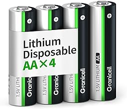 Granicell AA Lithium Battery 3000mAh Double A 1.5V Iron Long Life Battery for Flashlight Toy 4 Pack