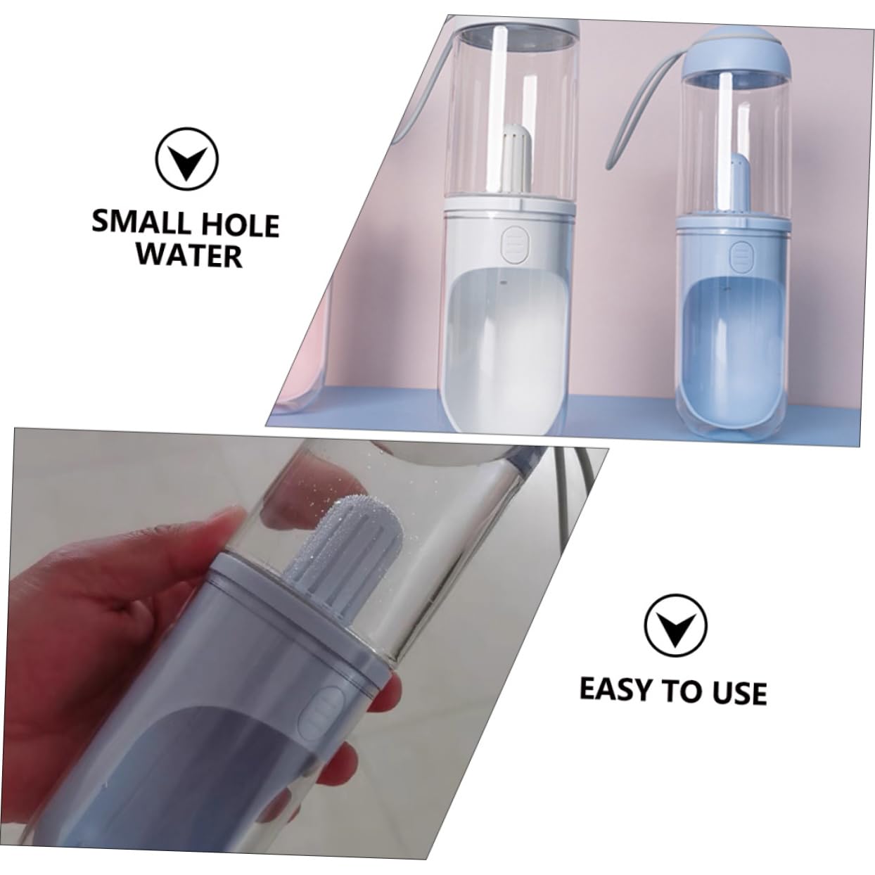 Happyyami Borraccia Portatile per Cani e Gatti 330ml, Design a U, di Perdite, Uso Sola Mano, per Uscire