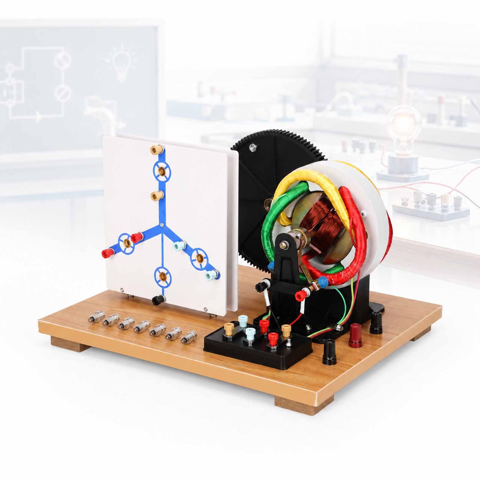 Dreiphasen-wechsel-/gleichstromgenerator-Modell, Demonstration Einer Elektromagnetischen Stromversorgung Für Den Physikunterricht, Handkurbelmodell, Sichtbare Spulen/verdrahtung, Für