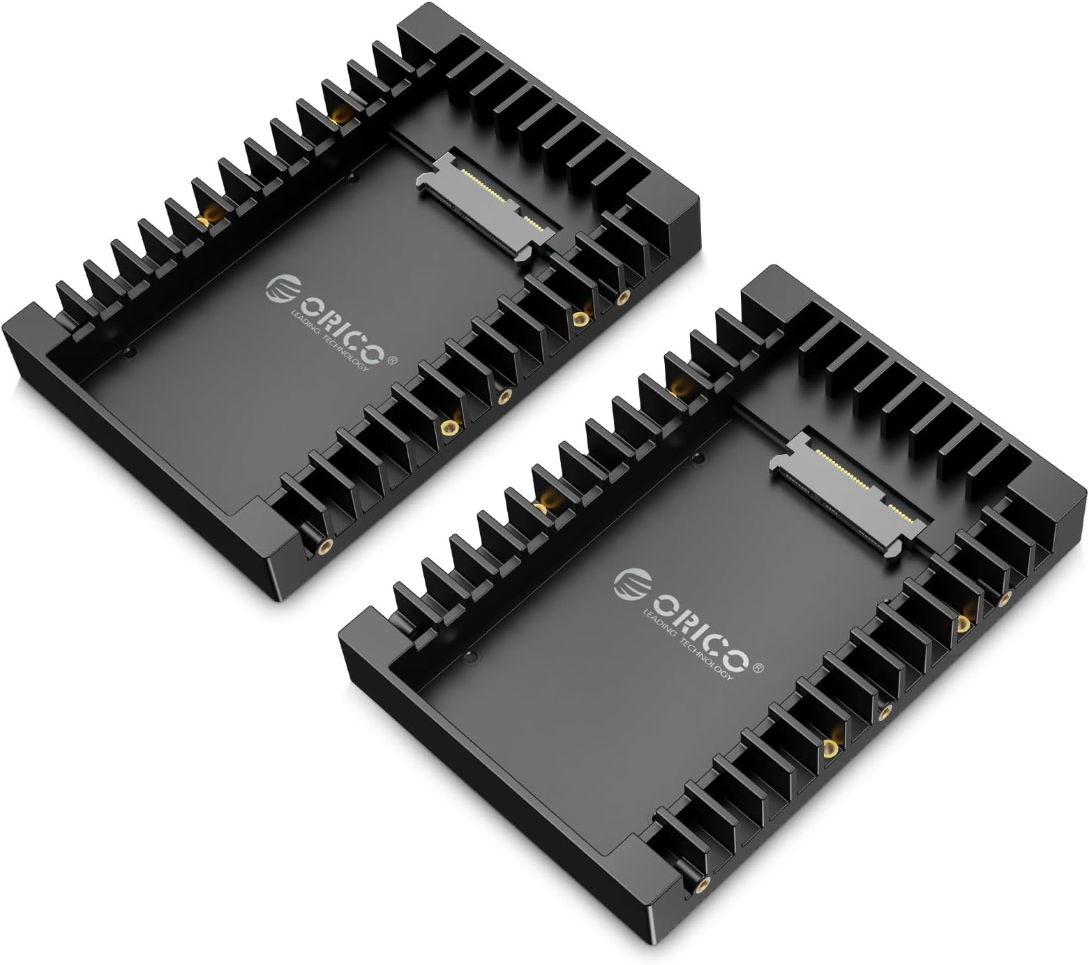 ORICO 2.5 SSD SATA - 3.5 ハードドライブアダプター 内蔵ドライブベイコンバーター マウントブラケット キャディトレイ 7 / 9.5 / 12.5mm 2.5インチ HDD / SSD SATA IIIインターフェース付き (1125SS-2) [2パック]
