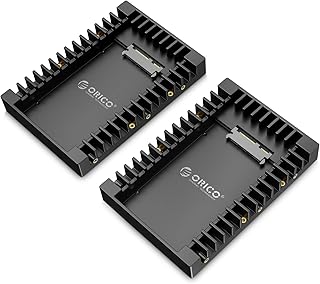 [2Packs] ORICO 2.5 SSD SATA to 3.5 Hard Drive Adapter Internal Drive Bay Converter Mounting Bracket Caddy Tray for 7 / 9.5 / 12.5mm 2.5 inch HDD / SSD with SATA III Interface(1125SS-2)