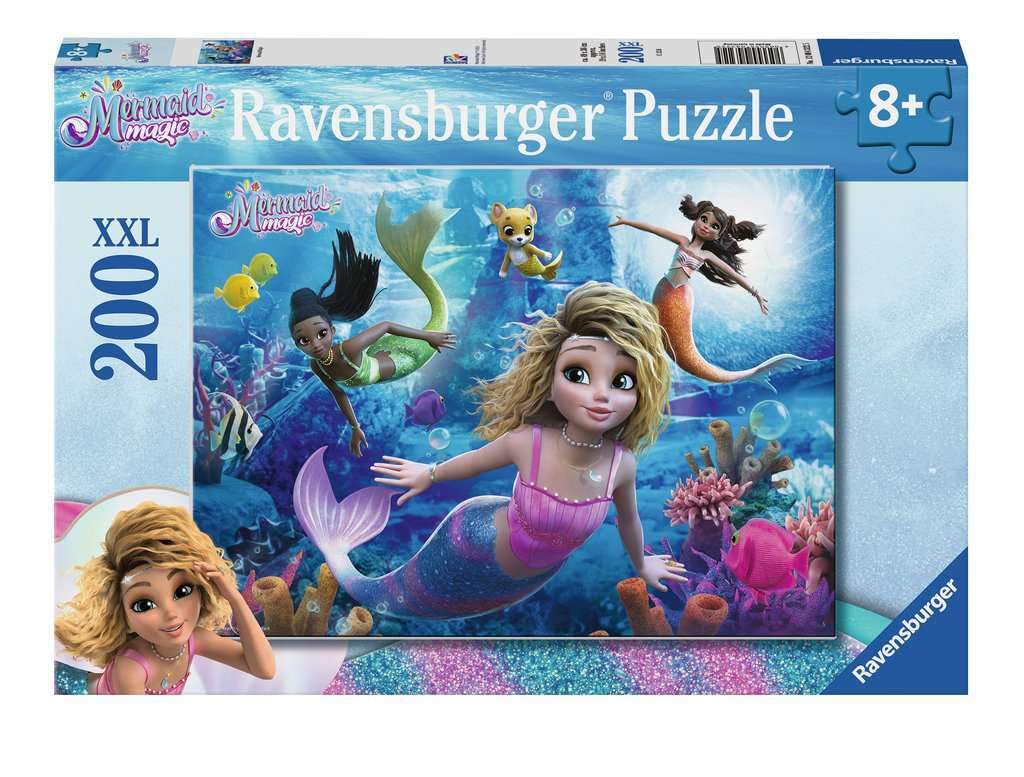 Ravensburger Mermaid Magic 200-Piece Jigsaw Puzzle Featuring Merlinda, Sasha, Nerissa & Bo.Jr the Merhuahua For kids Ages 8+