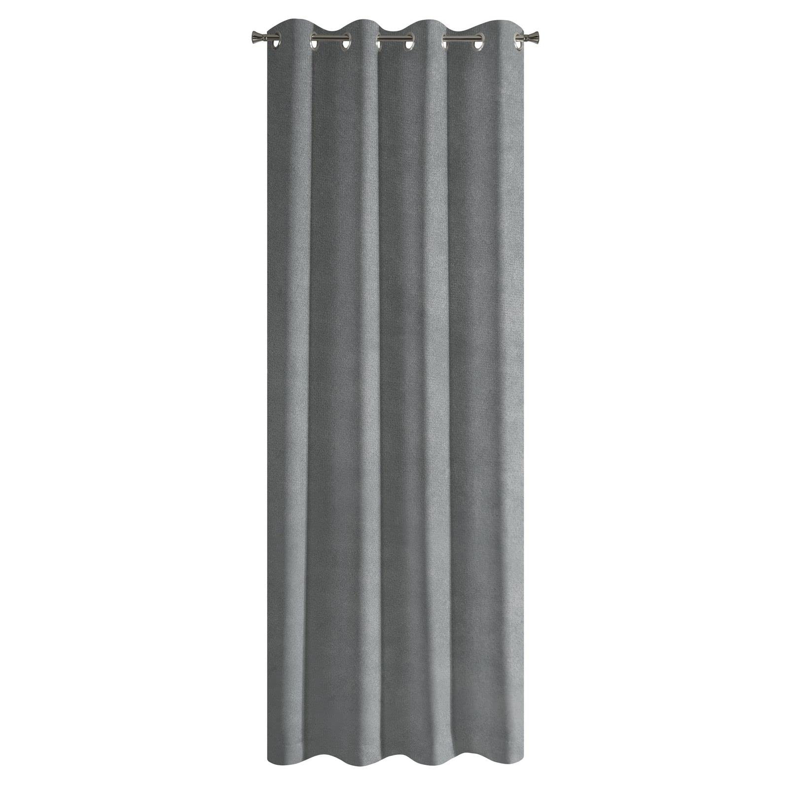 Eurofirany Berfu Blackout Velvet Eyelet Curtain Trendy Elegant Bedroom Living Room Graphite 140 x 250 cm, W 55.1" x L 98.4" (1 Panels) - Image 3