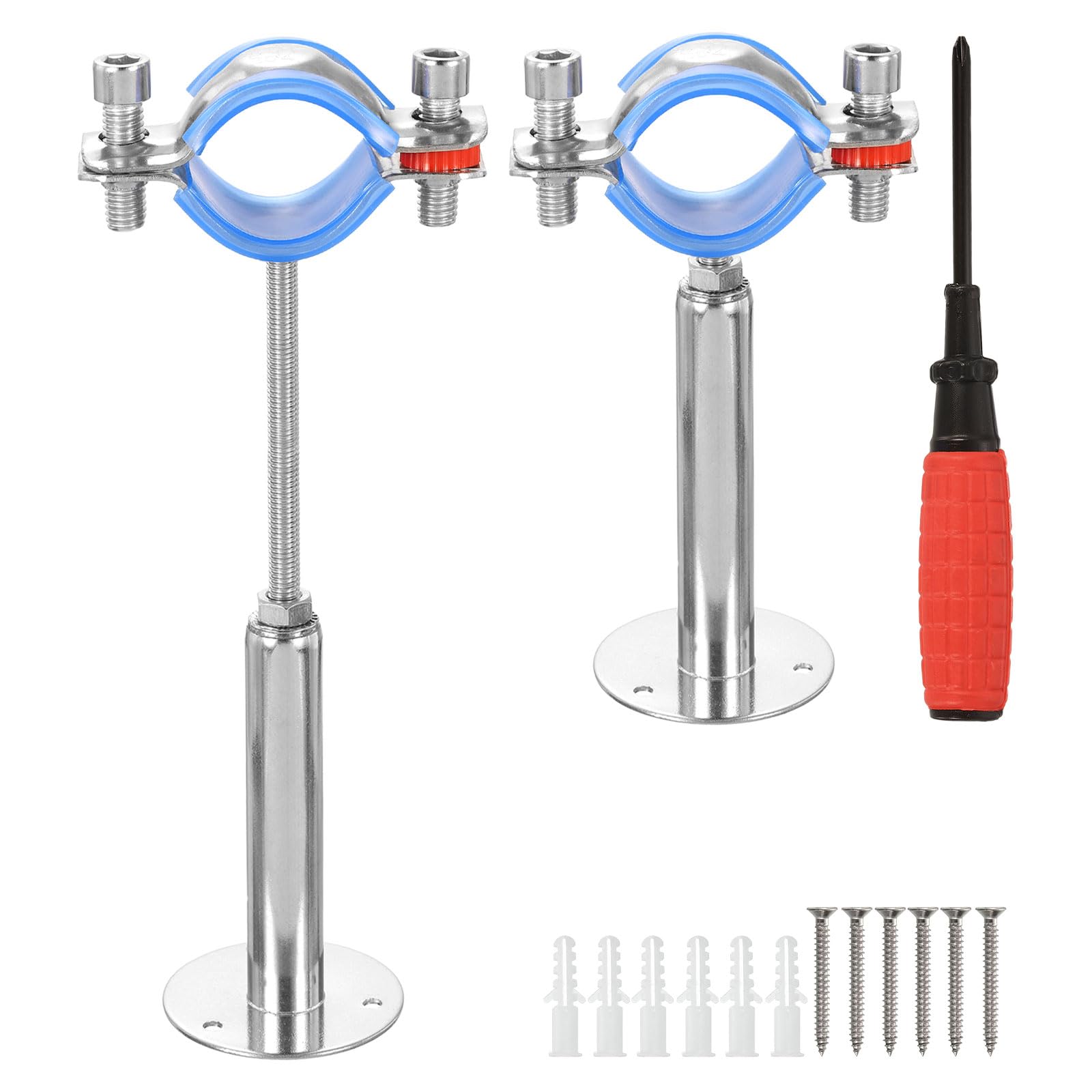 QUARKZMAN 4pz 1,26 Pollici Supporto Asta Tenda, Presa Flangiata per Tubo Montare al Soffitto, Supporto Asta Armadio in Acciaio Inossidabile con Viti, Bianco