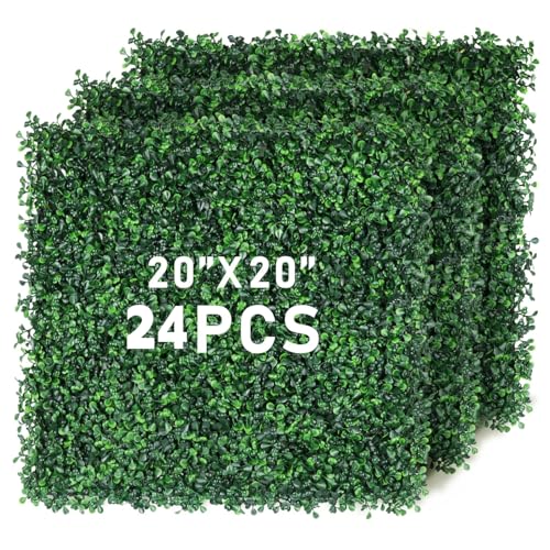 HEDGE MAZE 24 Pieces Boxwood Artificial Topiary Privacy Fence Panels