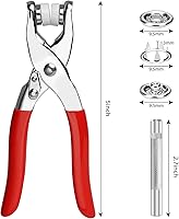 Vista 5 de 150 Sets Snap Button Snap Fastener kit Snaps 9.5mm Metal Snaps Buttons with Fastener Pliers Press Tool Kit Perfect for DIY Crafts Clothes Hats and