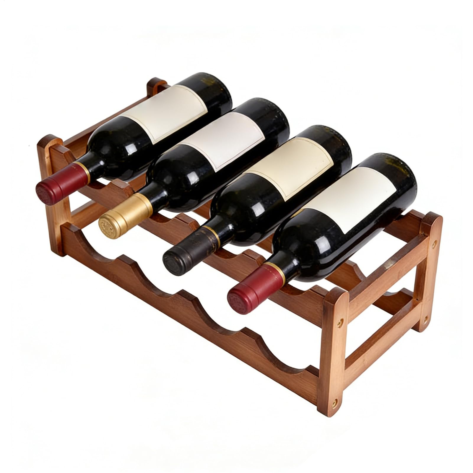 Casier à vin compact 8 bouteilles et organisateur de comptoir stable