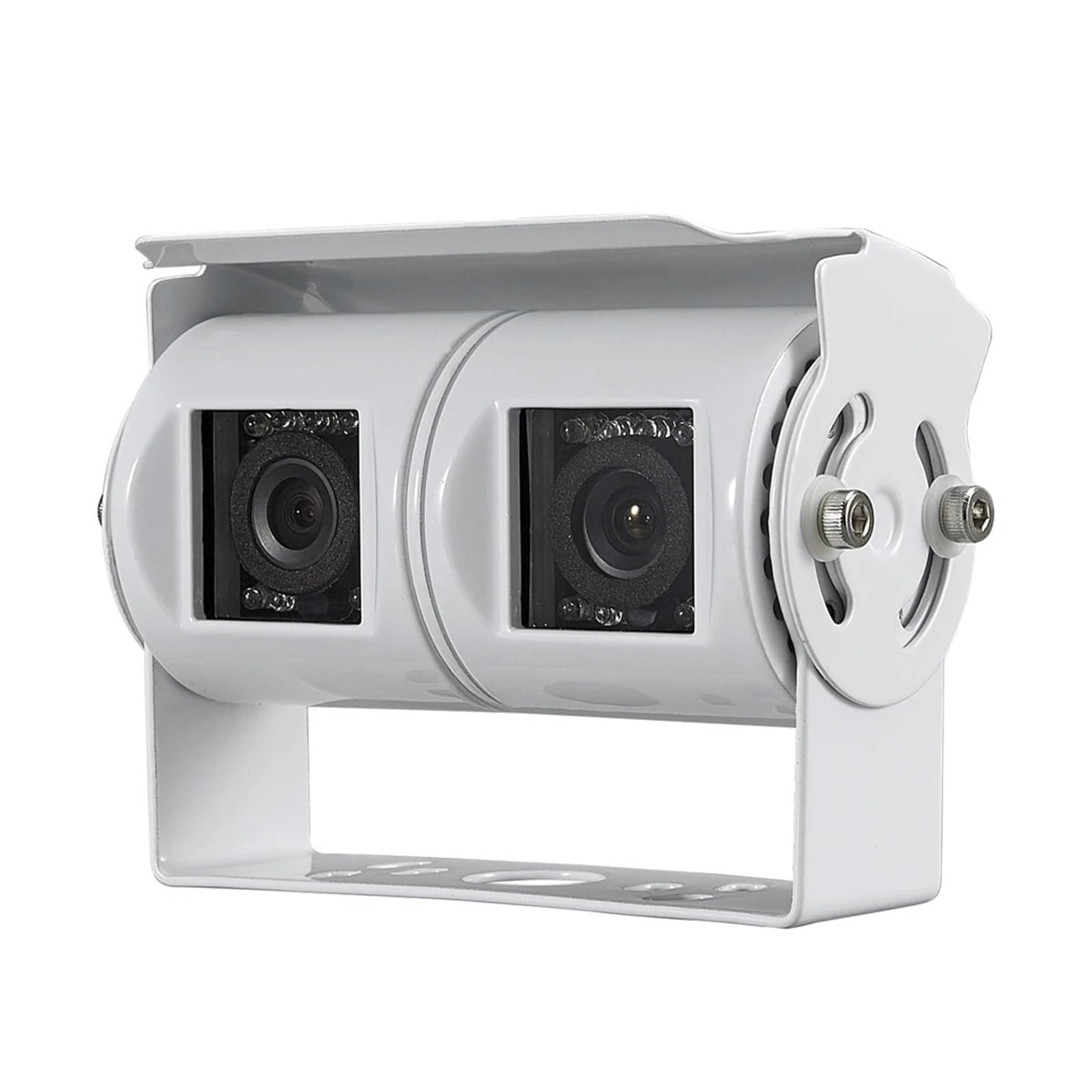 Camara Marcha Atras Cámara Marcha Atrás Blanca Doble Lente, Respaldo RV, Lente Ángulo Ajustable Doble, Cámara CCD Visión Trasera para Camión Y Autobús